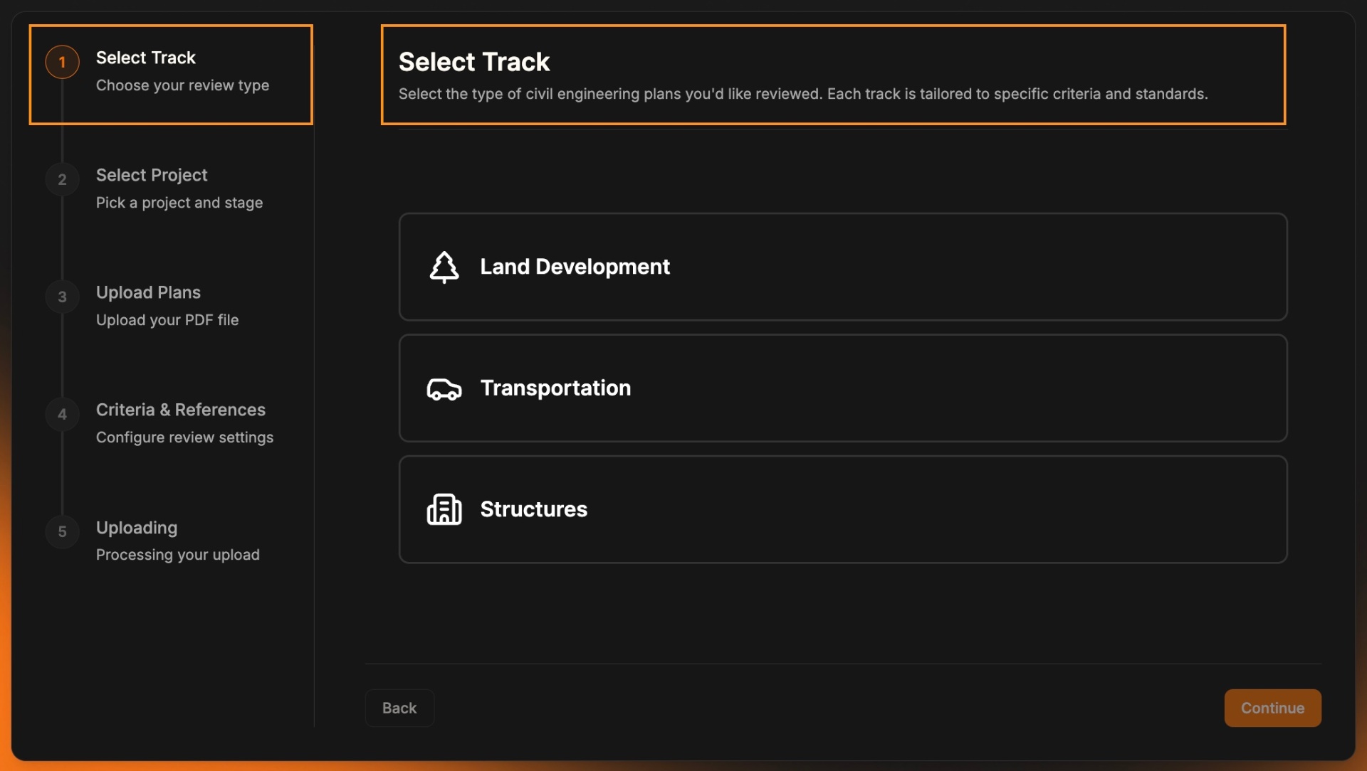 Select Track screenshot